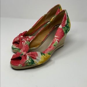Life Stride Floral Bow Heels Size 10